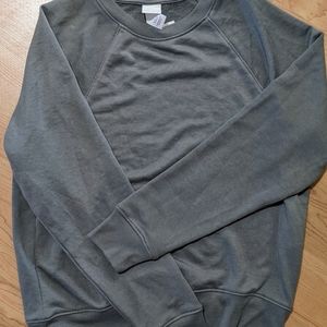 H&M Crew neck, long-sleeve sweatshirt Grey/green.  Size XS New with tags